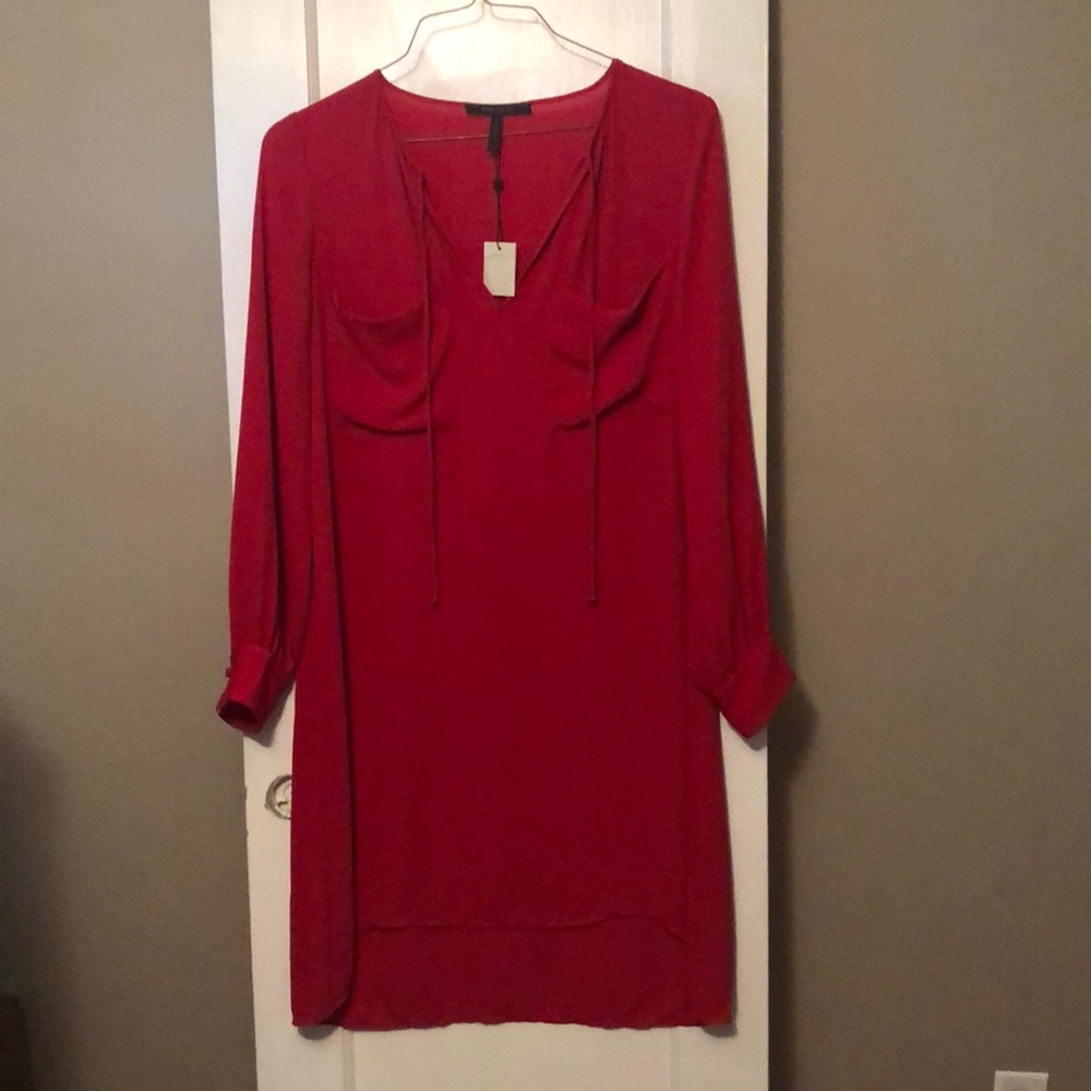 BCBG Red High Low Dress L New with Thread Tag.
